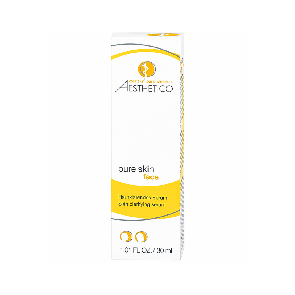 Aesthetico pure skin 30ml - Hautklärend mit AHA & Niacinamid. Verpackung