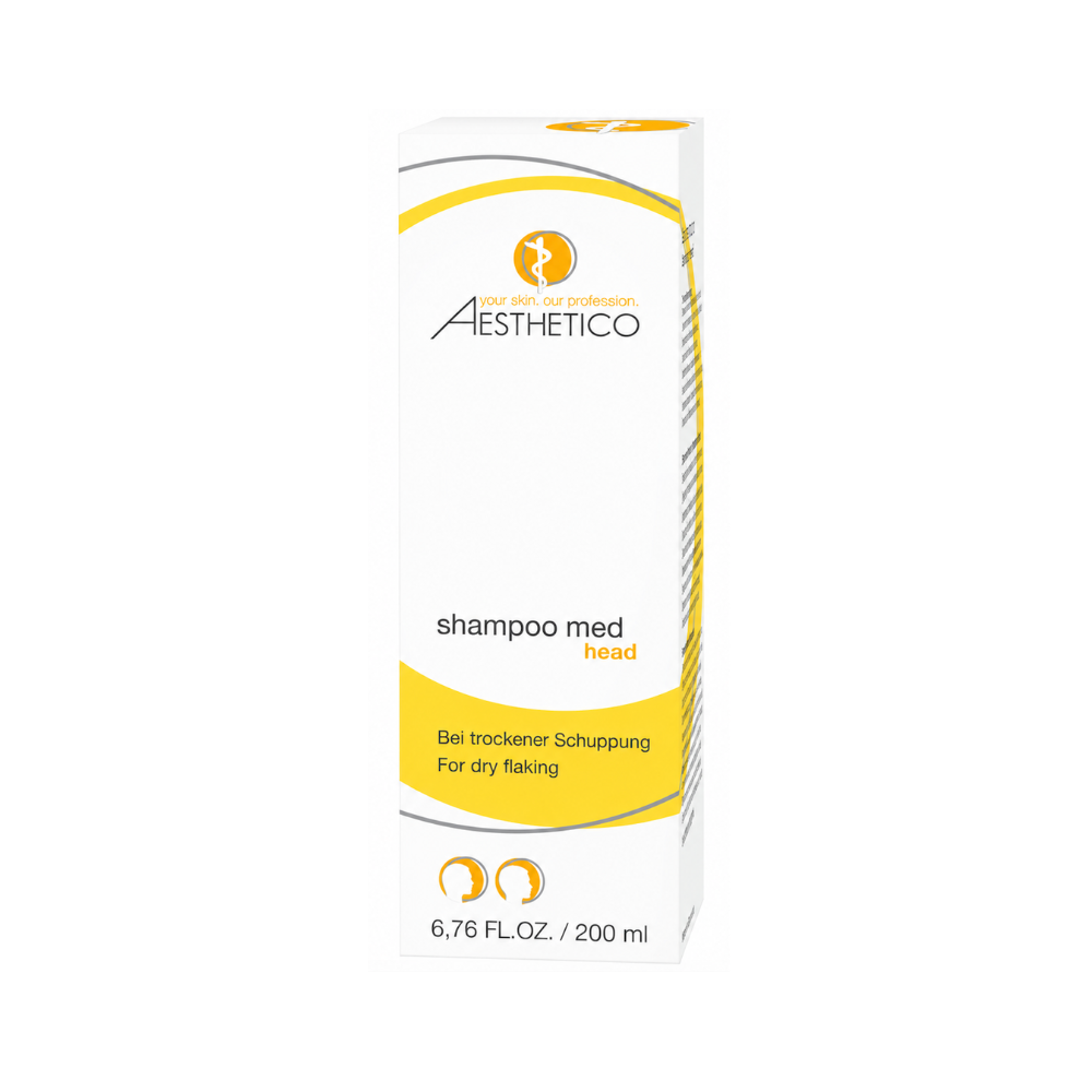 Aesthetico shampoo med bei trockener Schuppung 200ml Verpackung