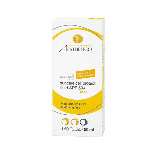 AESTHETICO suncare cell protect fluid SPF 50+, 50ml Sonnenschutz Gesicht Verpackung