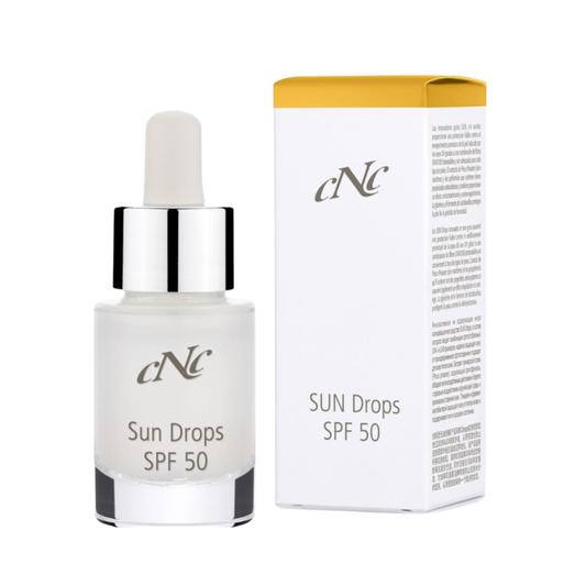 CNC Cosmetic Sun Drops SPF 50 Sonnenschutztropfen 15ml Pipette und Verpackung