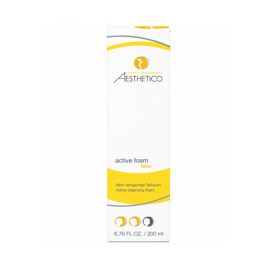 Aesthetico active foam 200ml - Aktiv reinigender Schaum, Verpackung.