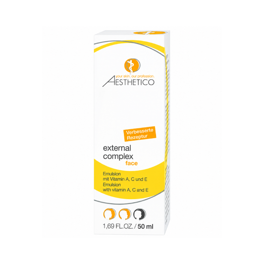 Aesthetico external complex Emulsion mit Vitamin A, C und E 50ml Verpackung