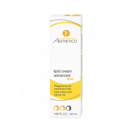 Aesthetico lipid cream advanced 50ml - Reichhaltige Creme für trockene Haut, Verpackung.
