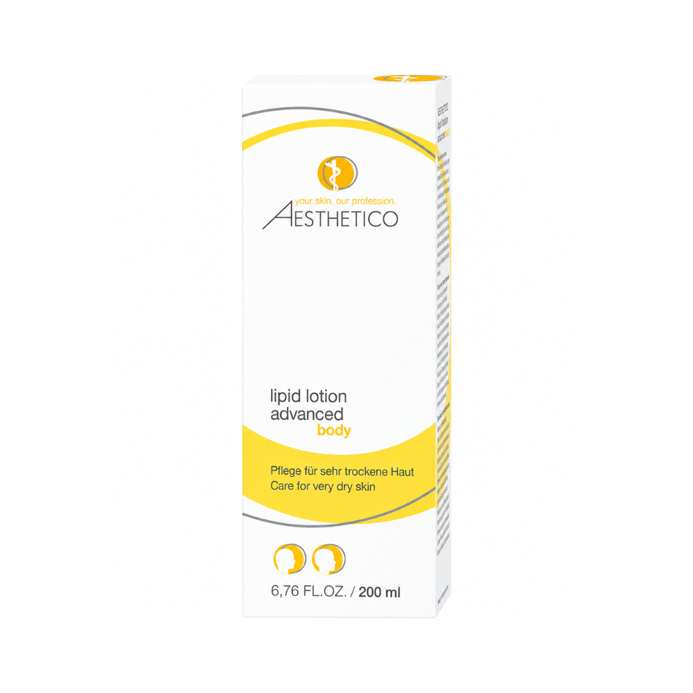 esthetico lipid lotion advanced 200ml - Reichhaltige Körperlotion für sehr trockene Haut, Verpackung.