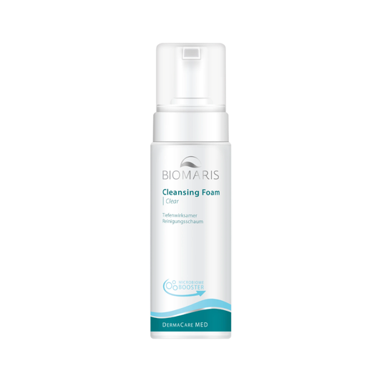 Biomaris DermaCare Med CLEAR Cleansing Foam 150ml – Klärender Reinigungsschaum bei unreiner Haut im Spender.
