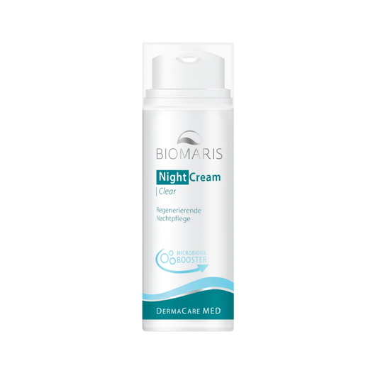 Biomaris DermaCare Med CLEAR Night Cream 50ml – Klärende Nachtcreme bei unreiner Haut im Spender.
