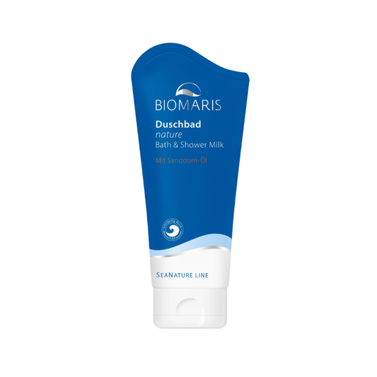 Biomaris nature Duschbad Sanddorn 200ml – Pflegendes Duschbad mit Sanddorn-Extrakt in der Tube.
