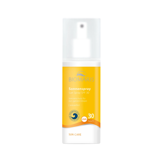 Biomaris Sonnenspray LSF 30 150ml – Leichter Sonnenschutzspray für Körper und Gesicht als Pumpspray.