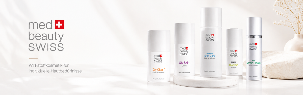 Med Beauty Swiss Wirkstoffkosmetik für individuelle Hautbedürfnisse - Kollektionsbanner